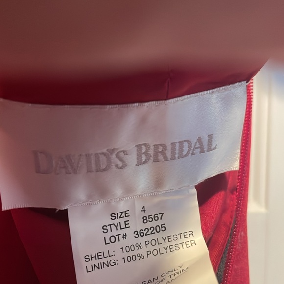 David’s Bridal Ruby Red Evening Gown, size 4. - Picture 8 of 8